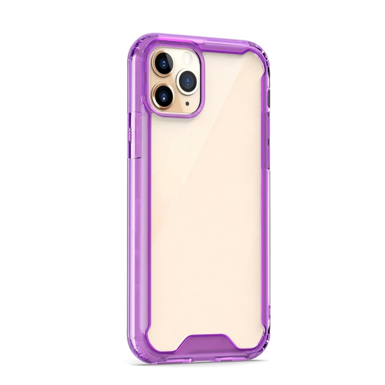 For iPhone 11 Pro Shockproof Solid Color Border Acrylic Protective Case