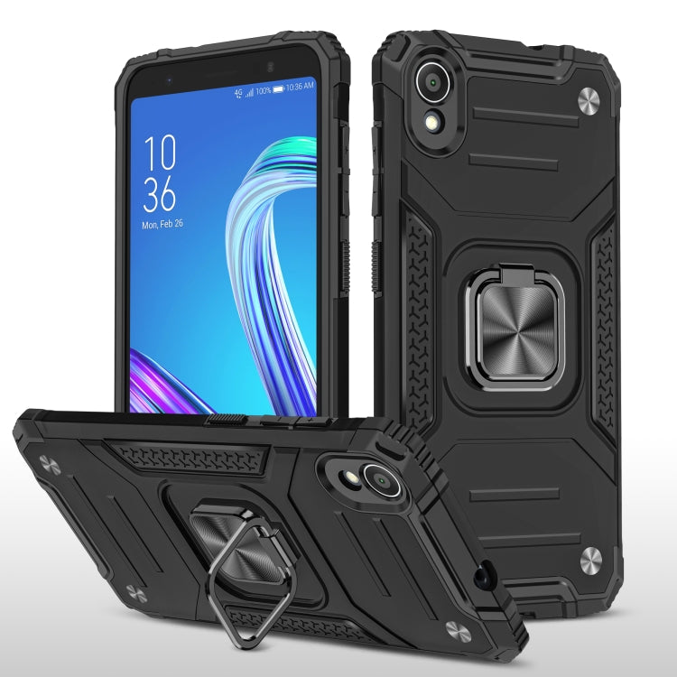 For Asus ZenFone Live (L1) ZA550KL Magnetic Armor Shockproof TPU + PC Case with Metal Ring Holder