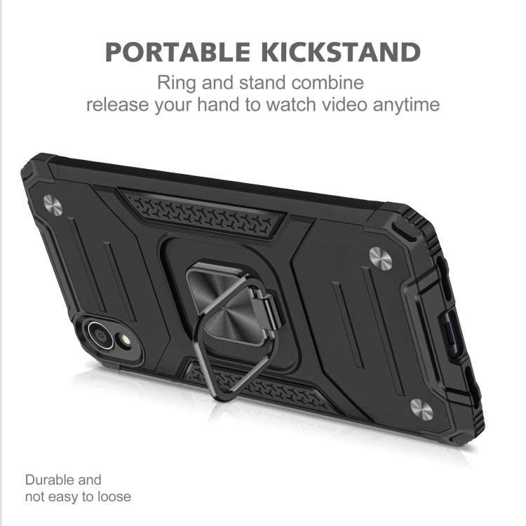 For Asus ZenFone Live (L1) ZA550KL Magnetic Armor Shockproof TPU + PC Case with Metal Ring Holder