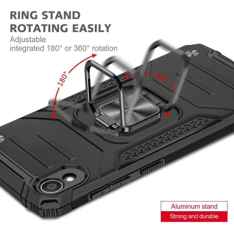 For Asus ZenFone Live (L1) ZA550KL Magnetic Armor Shockproof TPU + PC Case with Metal Ring Holder
