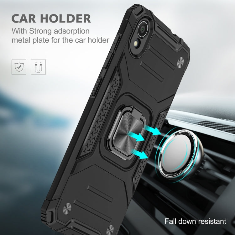 For Asus ZenFone Live (L1) ZA550KL Magnetic Armor Shockproof TPU + PC Case with Metal Ring Holder