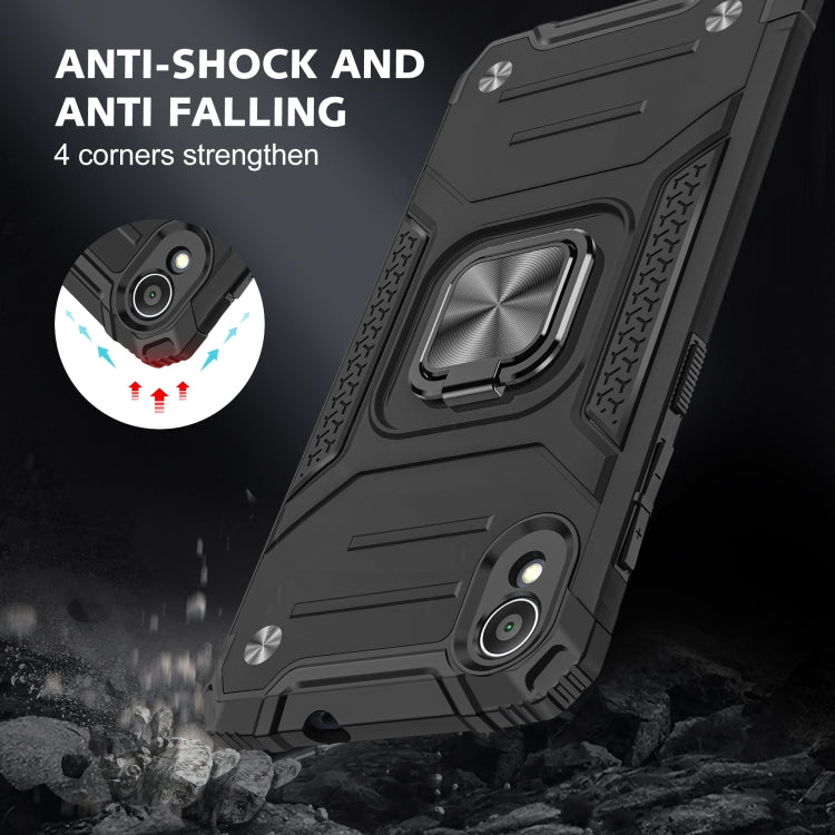 For Asus ZenFone Live (L1) ZA550KL Magnetic Armor Shockproof TPU + PC Case with Metal Ring Holder