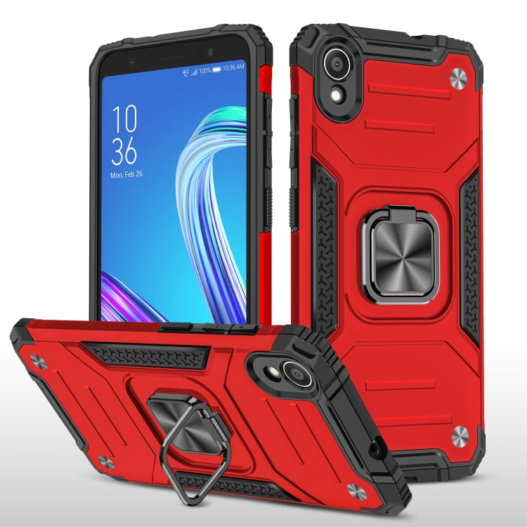 For Asus ZenFone Live (L1) ZA550KL Magnetic Armor Shockproof TPU + PC Case with Metal Ring Holder