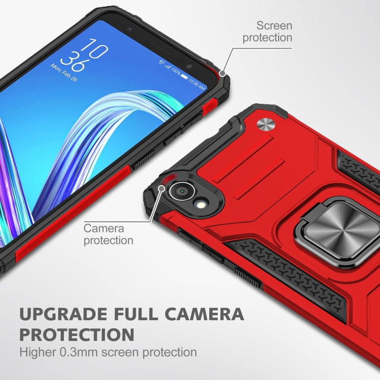 For Asus ZenFone Live (L1) ZA550KL Magnetic Armor Shockproof TPU + PC Case with Metal Ring Holder