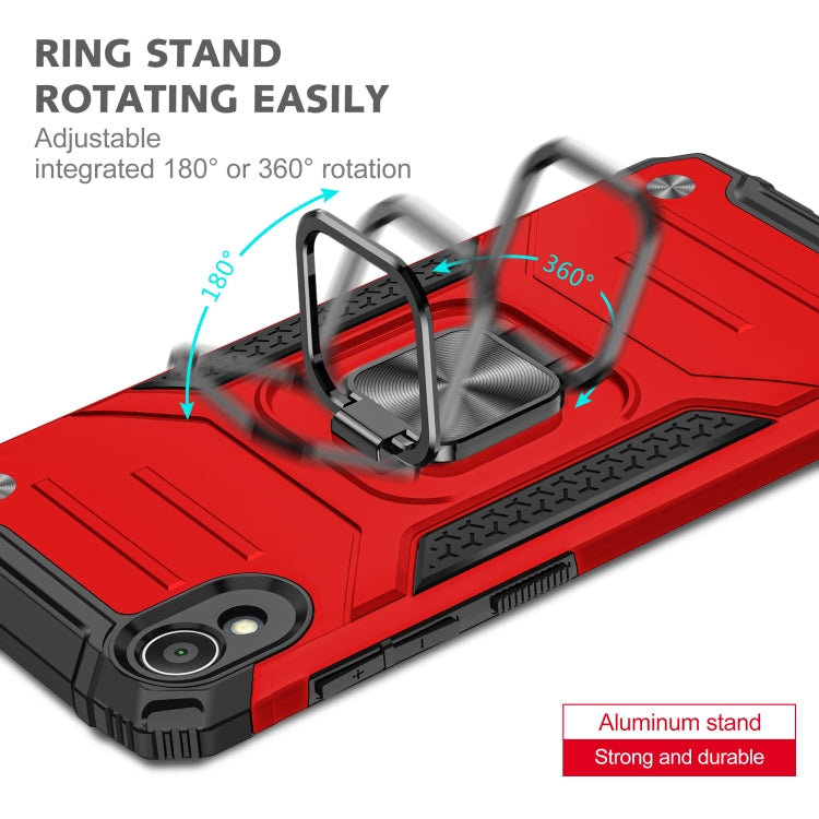 For Asus ZenFone Live (L1) ZA550KL Magnetic Armor Shockproof TPU + PC Case with Metal Ring Holder