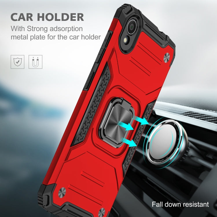 For Asus ZenFone Live (L1) ZA550KL Magnetic Armor Shockproof TPU + PC Case with Metal Ring Holder