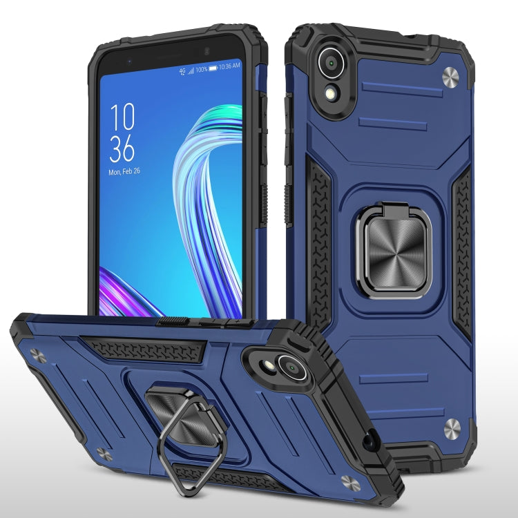 For Asus ZenFone Live (L1) ZA550KL Magnetic Armor Shockproof TPU + PC Case with Metal Ring Holder