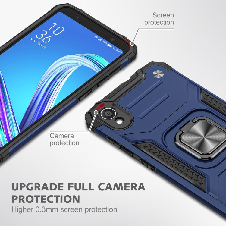 For Asus ZenFone Live (L1) ZA550KL Magnetic Armor Shockproof TPU + PC Case with Metal Ring Holder