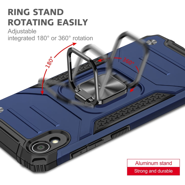 For Asus ZenFone Live (L1) ZA550KL Magnetic Armor Shockproof TPU + PC Case with Metal Ring Holder