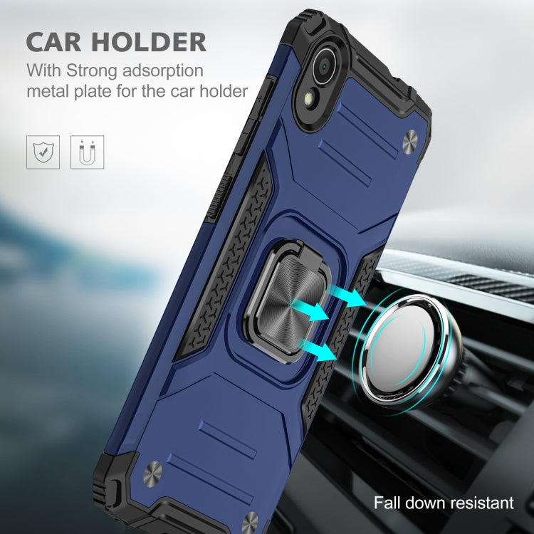 For Asus ZenFone Live (L1) ZA550KL Magnetic Armor Shockproof TPU + PC Case with Metal Ring Holder