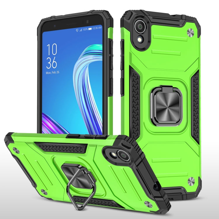 For Asus ZenFone Live (L1) ZA550KL Magnetic Armor Shockproof TPU + PC Case with Metal Ring Holder