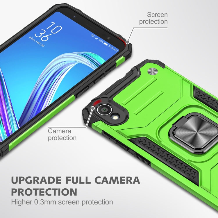 For Asus ZenFone Live (L1) ZA550KL Magnetic Armor Shockproof TPU + PC Case with Metal Ring Holder
