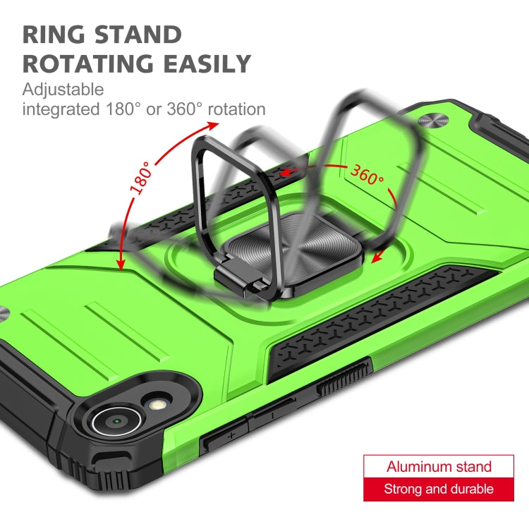 For Asus ZenFone Live (L1) ZA550KL Magnetic Armor Shockproof TPU + PC Case with Metal Ring Holder