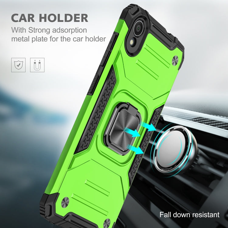 For Asus ZenFone Live (L1) ZA550KL Magnetic Armor Shockproof TPU + PC Case with Metal Ring Holder