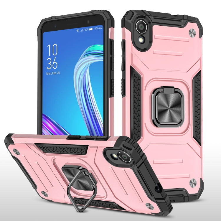 For Asus ZenFone Live (L1) ZA550KL Magnetic Armor Shockproof TPU + PC Case with Metal Ring Holder