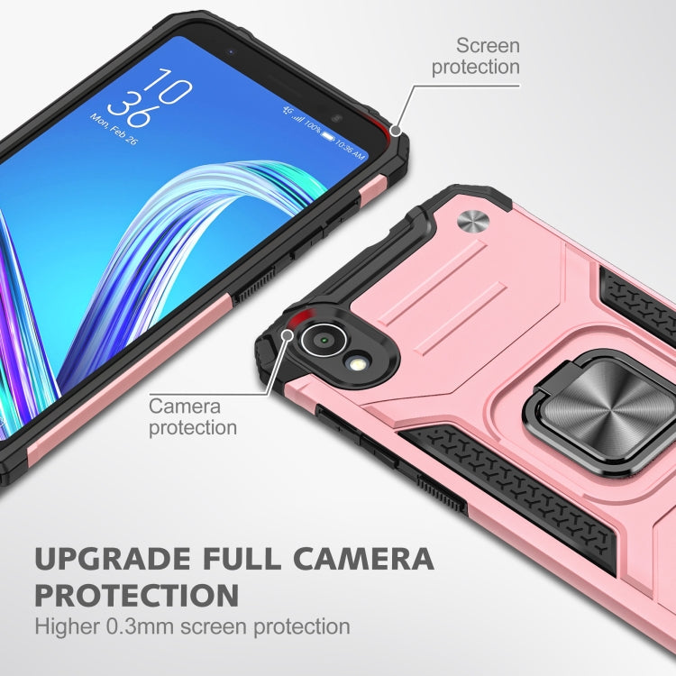 For Asus ZenFone Live (L1) ZA550KL Magnetic Armor Shockproof TPU + PC Case with Metal Ring Holder