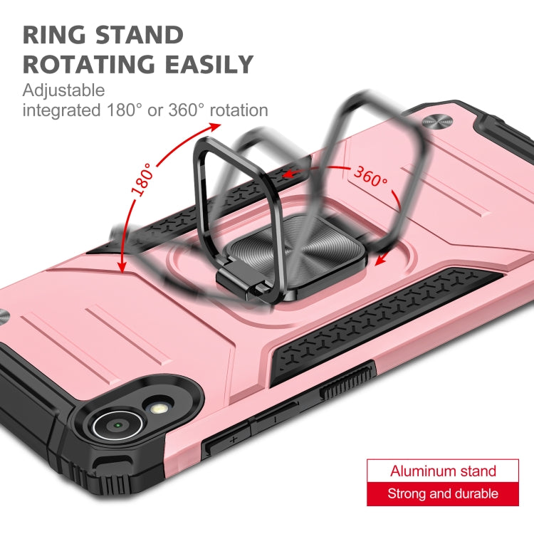 For Asus ZenFone Live (L1) ZA550KL Magnetic Armor Shockproof TPU + PC Case with Metal Ring Holder
