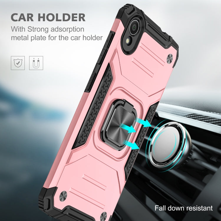 For Asus ZenFone Live (L1) ZA550KL Magnetic Armor Shockproof TPU + PC Case with Metal Ring Holder