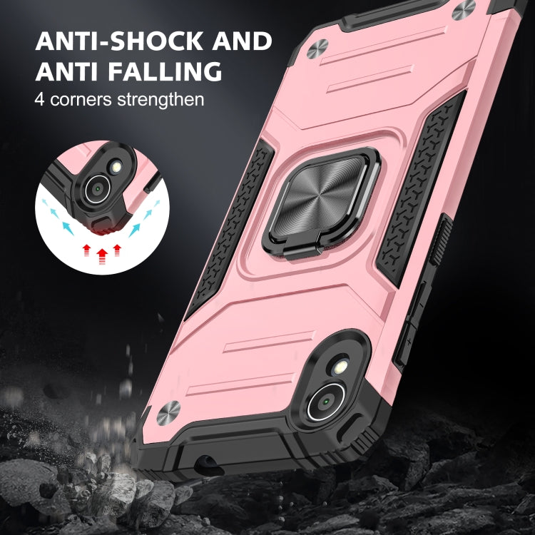 For Asus ZenFone Live (L1) ZA550KL Magnetic Armor Shockproof TPU + PC Case with Metal Ring Holder