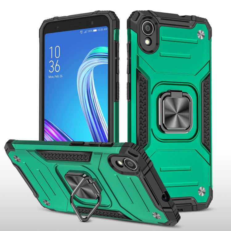 For Asus ZenFone Live (L1) ZA550KL Magnetic Armor Shockproof TPU + PC Case with Metal Ring Holder