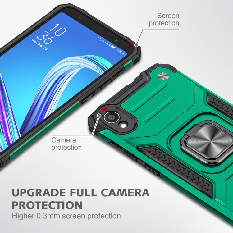 For Asus ZenFone Live (L1) ZA550KL Magnetic Armor Shockproof TPU + PC Case with Metal Ring Holder
