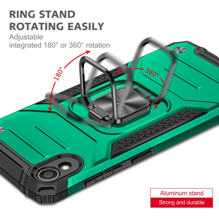 For Asus ZenFone Live (L1) ZA550KL Magnetic Armor Shockproof TPU + PC Case with Metal Ring Holder
