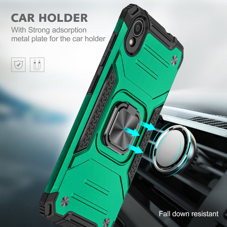 For Asus ZenFone Live (L1) ZA550KL Magnetic Armor Shockproof TPU + PC Case with Metal Ring Holder