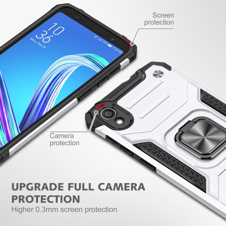 For Asus ZenFone Live (L1) ZA550KL Magnetic Armor Shockproof TPU + PC Case with Metal Ring Holder
