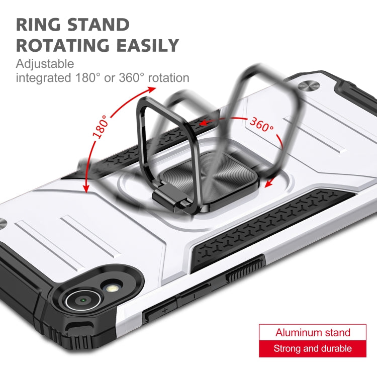 For Asus ZenFone Live (L1) ZA550KL Magnetic Armor Shockproof TPU + PC Case with Metal Ring Holder