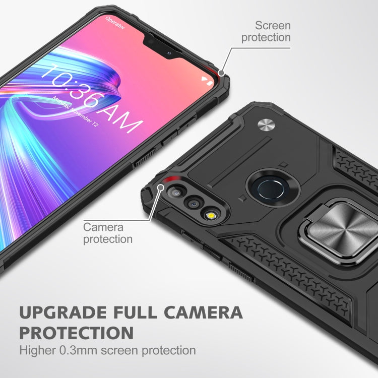 For Asus Zenfone Max Pro (M2) ZB631KL Magnetic Armor Shockproof TPU + PC Case with Metal Ring Holder