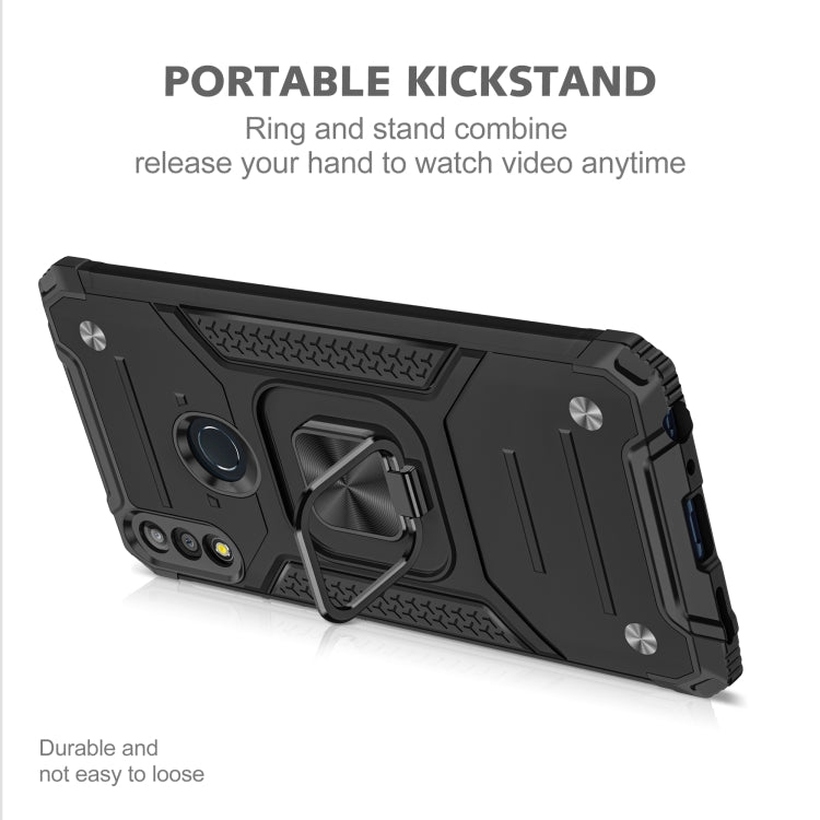 For Asus Zenfone Max Pro (M2) ZB631KL Magnetic Armor Shockproof TPU + PC Case with Metal Ring Holder