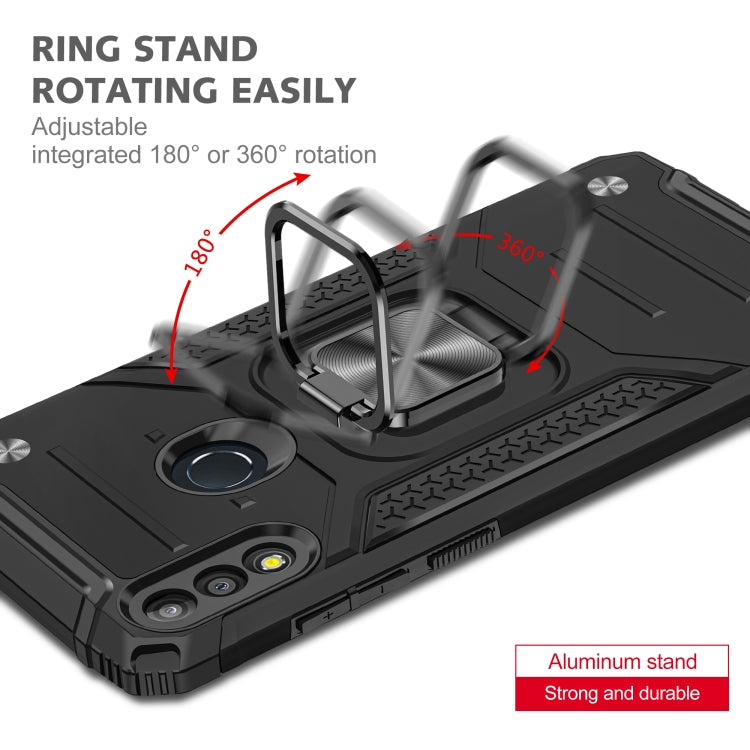 For Asus Zenfone Max Pro (M2) ZB631KL Magnetic Armor Shockproof TPU + PC Case with Metal Ring Holder