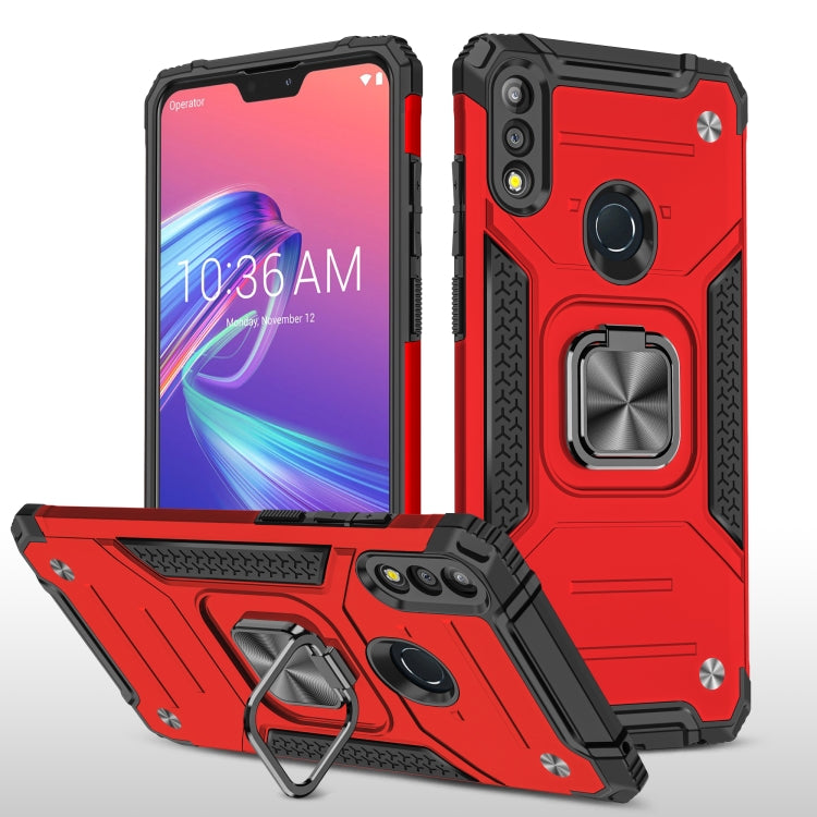 For Asus Zenfone Max Pro (M2) ZB631KL Magnetic Armor Shockproof TPU + PC Case with Metal Ring Holder