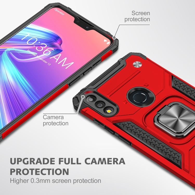 For Asus Zenfone Max Pro (M2) ZB631KL Magnetic Armor Shockproof TPU + PC Case with Metal Ring Holder