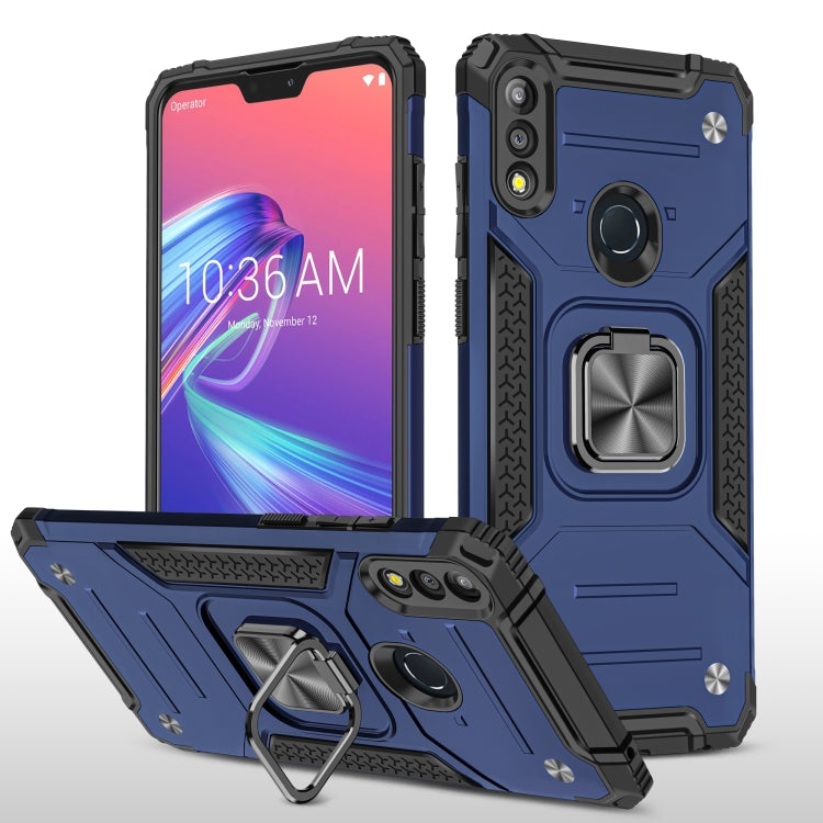 For Asus Zenfone Max Pro (M2) ZB631KL Magnetic Armor Shockproof TPU + PC Case with Metal Ring Holder