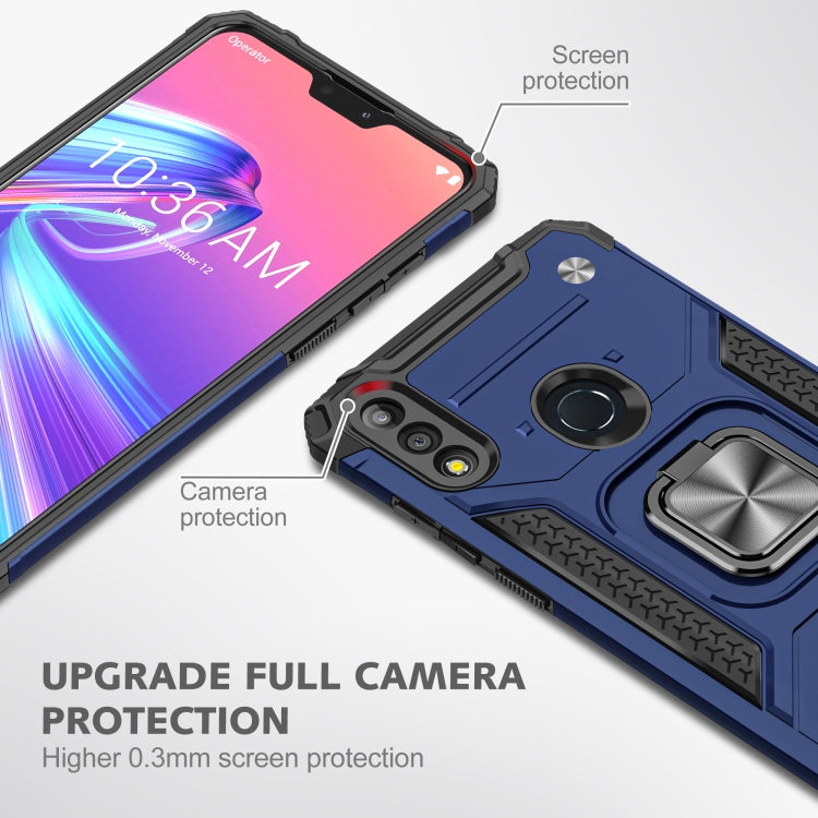 For Asus Zenfone Max Pro (M2) ZB631KL Magnetic Armor Shockproof TPU + PC Case with Metal Ring Holder