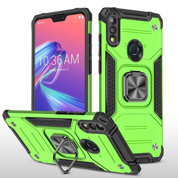 For Asus Zenfone Max Pro (M2) ZB631KL Magnetic Armor Shockproof TPU + PC Case with Metal Ring Holder
