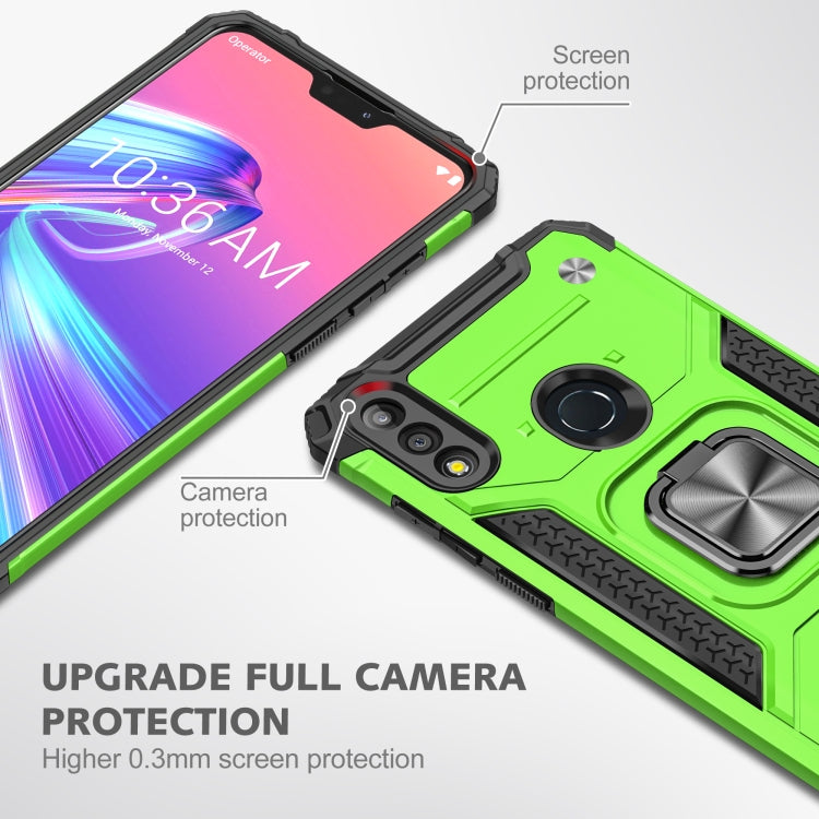 For Asus Zenfone Max Pro (M2) ZB631KL Magnetic Armor Shockproof TPU + PC Case with Metal Ring Holder