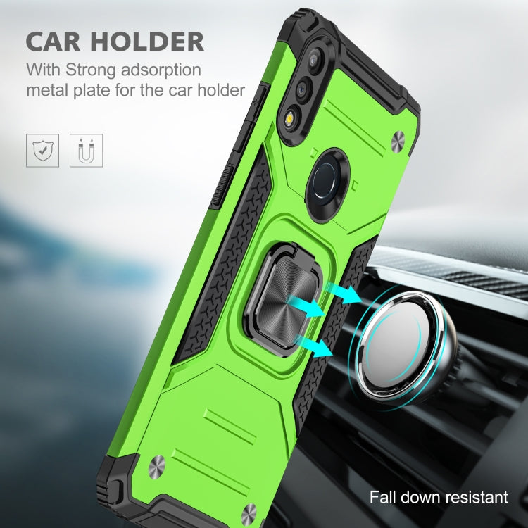 For Asus Zenfone Max Pro (M2) ZB631KL Magnetic Armor Shockproof TPU + PC Case with Metal Ring Holder