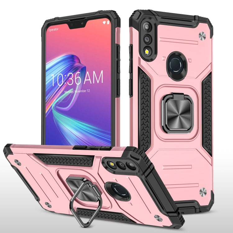 For Asus Zenfone Max Pro (M2) ZB631KL Magnetic Armor Shockproof TPU + PC Case with Metal Ring Holder