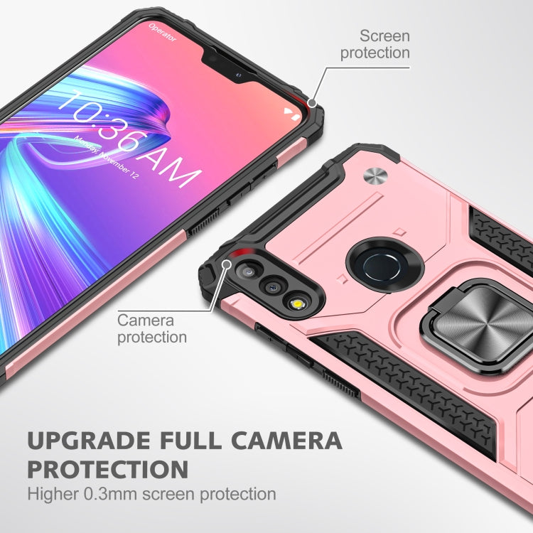 For Asus Zenfone Max Pro (M2) ZB631KL Magnetic Armor Shockproof TPU + PC Case with Metal Ring Holder