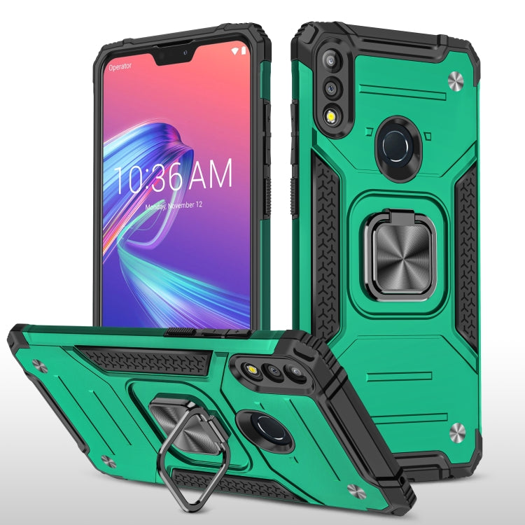 For Asus Zenfone Max Pro (M2) ZB631KL Magnetic Armor Shockproof TPU + PC Case with Metal Ring Holder
