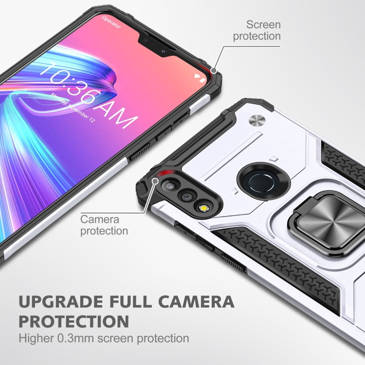 For Asus Zenfone Max Pro (M2) ZB631KL Magnetic Armor Shockproof TPU + PC Case with Metal Ring Holder