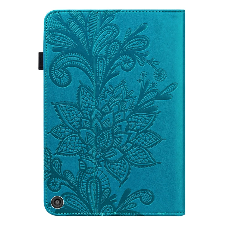 Lace Flower Embossing Pattern Horizontal Flip Leather Case with Holder & Card Slots & Wallet & Photo Frame & Sleep / Wake-up Function For Amazon Kindle Fire HD 8 2020 / HD 8 Plus 2020