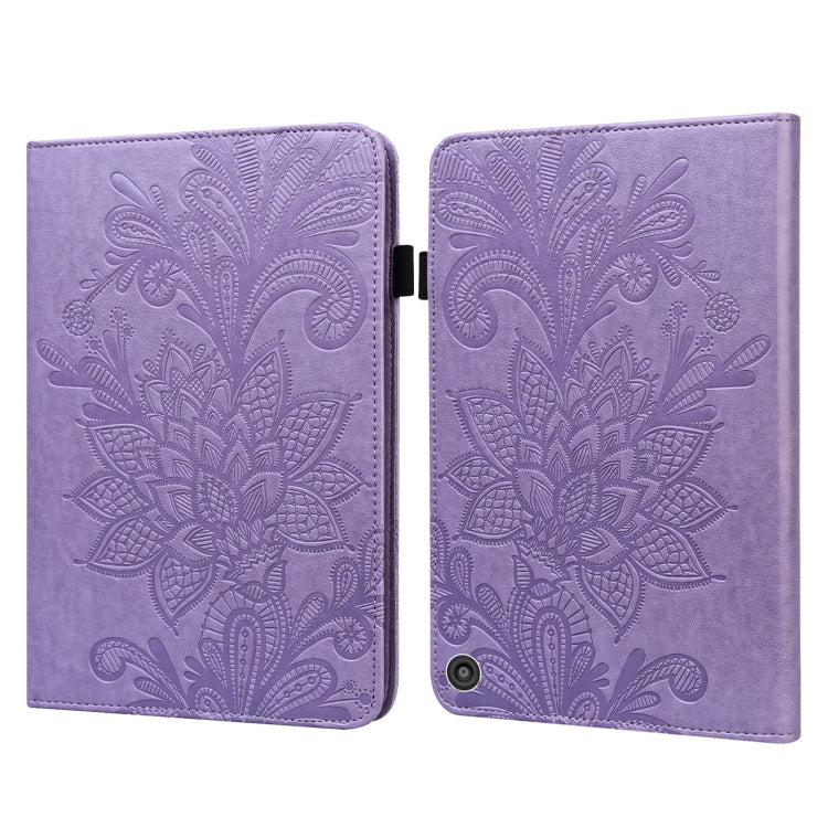 Lace Flower Embossing Pattern Horizontal Flip Leather Case with Holder & Card Slots & Wallet & Photo Frame & Sleep / Wake-up Function For Amazon Kindle Fire HD 8 2020 / HD 8 Plus 2020