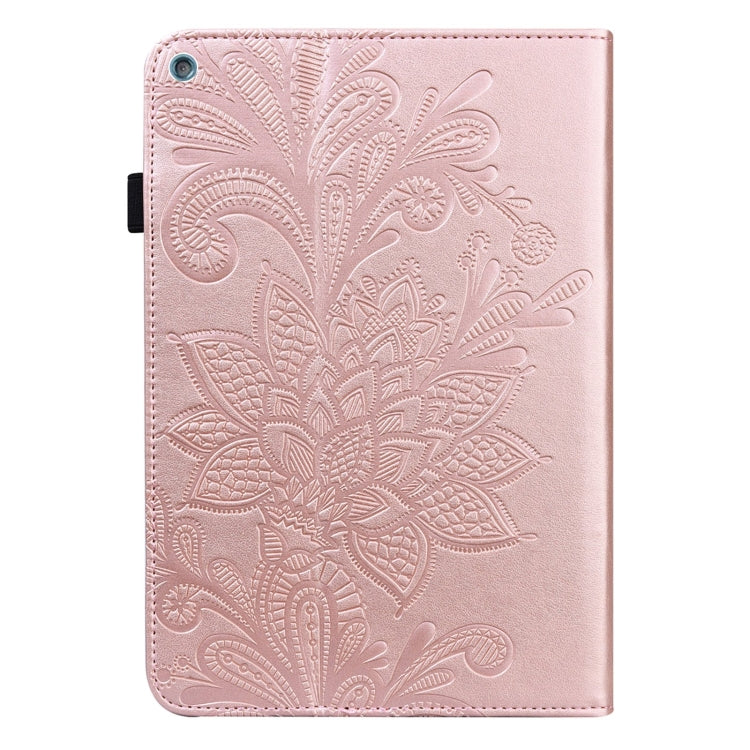 Lace Flower Embossing Pattern Horizontal Flip Leather Case with Holder & Card Slots & Wallet & Photo Frame & Sleep / Wake-up Function For Amazon Kindle Fire HD 10 2019 / 2018 / 2017 / 2016
