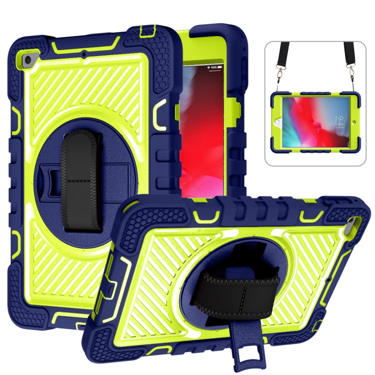 360 Degree Rotation Contrast Color Shockproof Silicone + PC Case with Holder & Hand Grip Strap & Shoulder Strap For iPad mini (2019) / 4