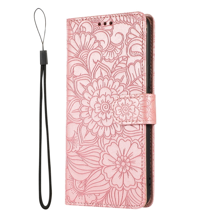 For Huawei nova 8 SE Skin Feel Embossed Sunflower Horizontal Flip Leather Case with Holder & Card Slots & Wallet & Lanyard