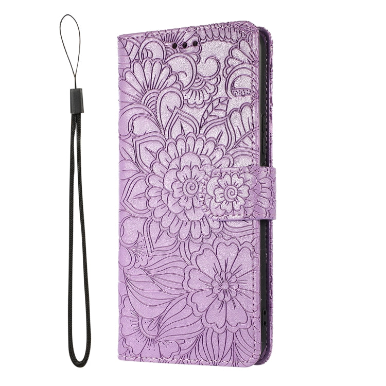 For Huawei nova 8 SE Skin Feel Embossed Sunflower Horizontal Flip Leather Case with Holder & Card Slots & Wallet & Lanyard