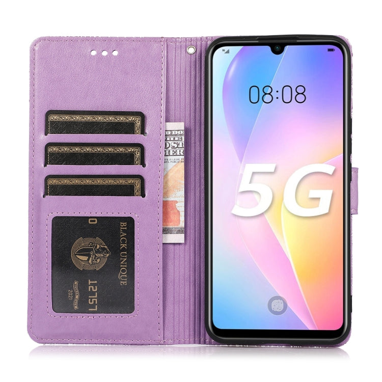 For Huawei nova 8 SE Skin Feel Embossed Sunflower Horizontal Flip Leather Case with Holder & Card Slots & Wallet & Lanyard